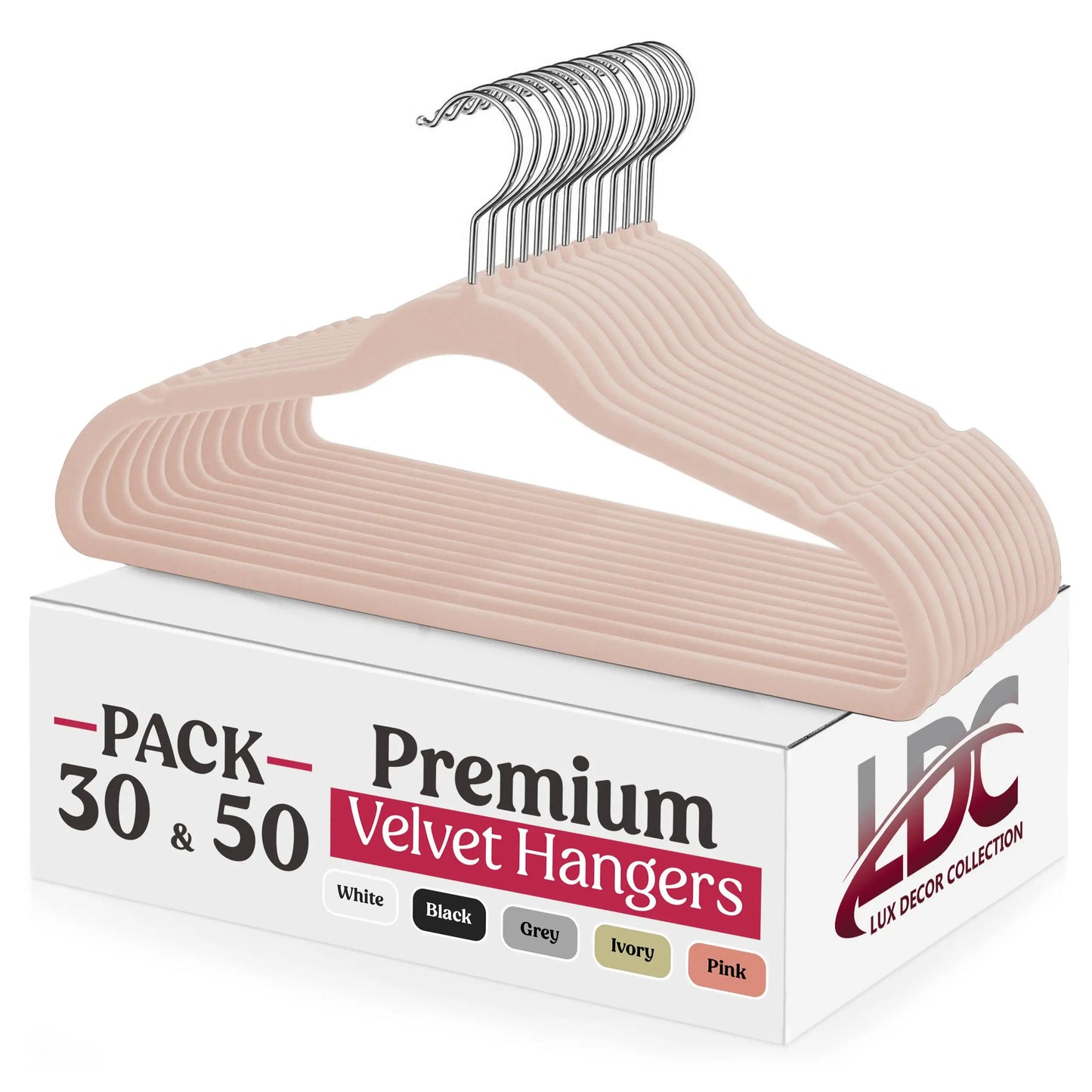 Lux Decor Velvet Hangers Heavy Duty 360 Degree Swivel