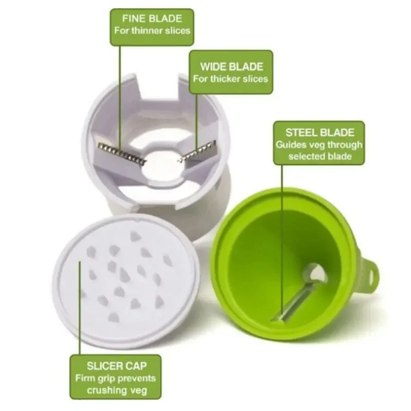 Vegetable Spiralizer And Slicer With Stainless Steel Blades