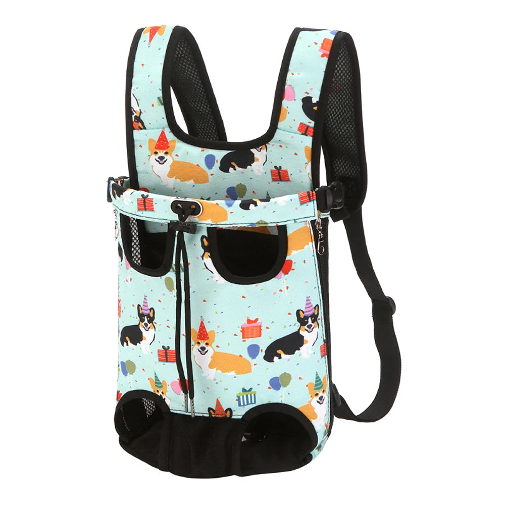 Outdoor Dog Backpack Carrier Breathable Mesh Travel Bag