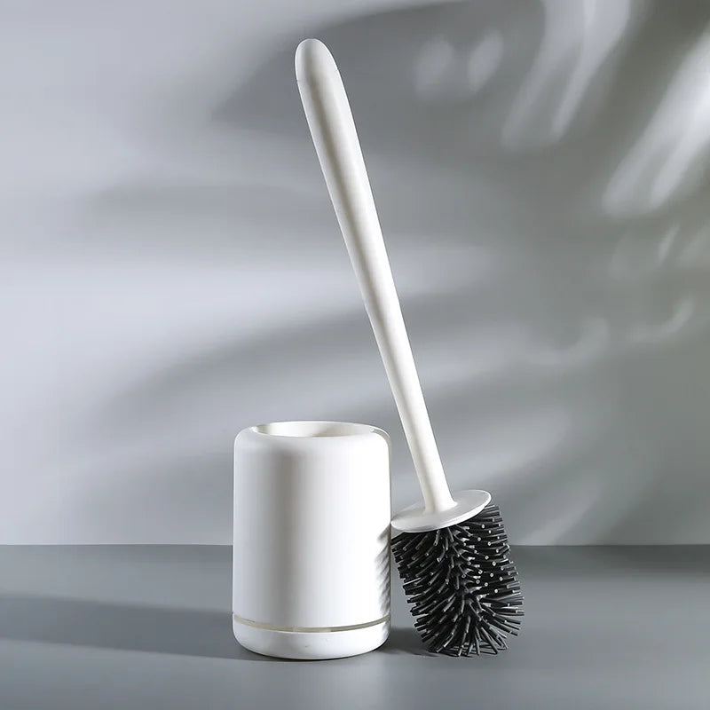 WIKHOSTAR Silicone Toilet Brush Quick Drying Wall Mount Holder