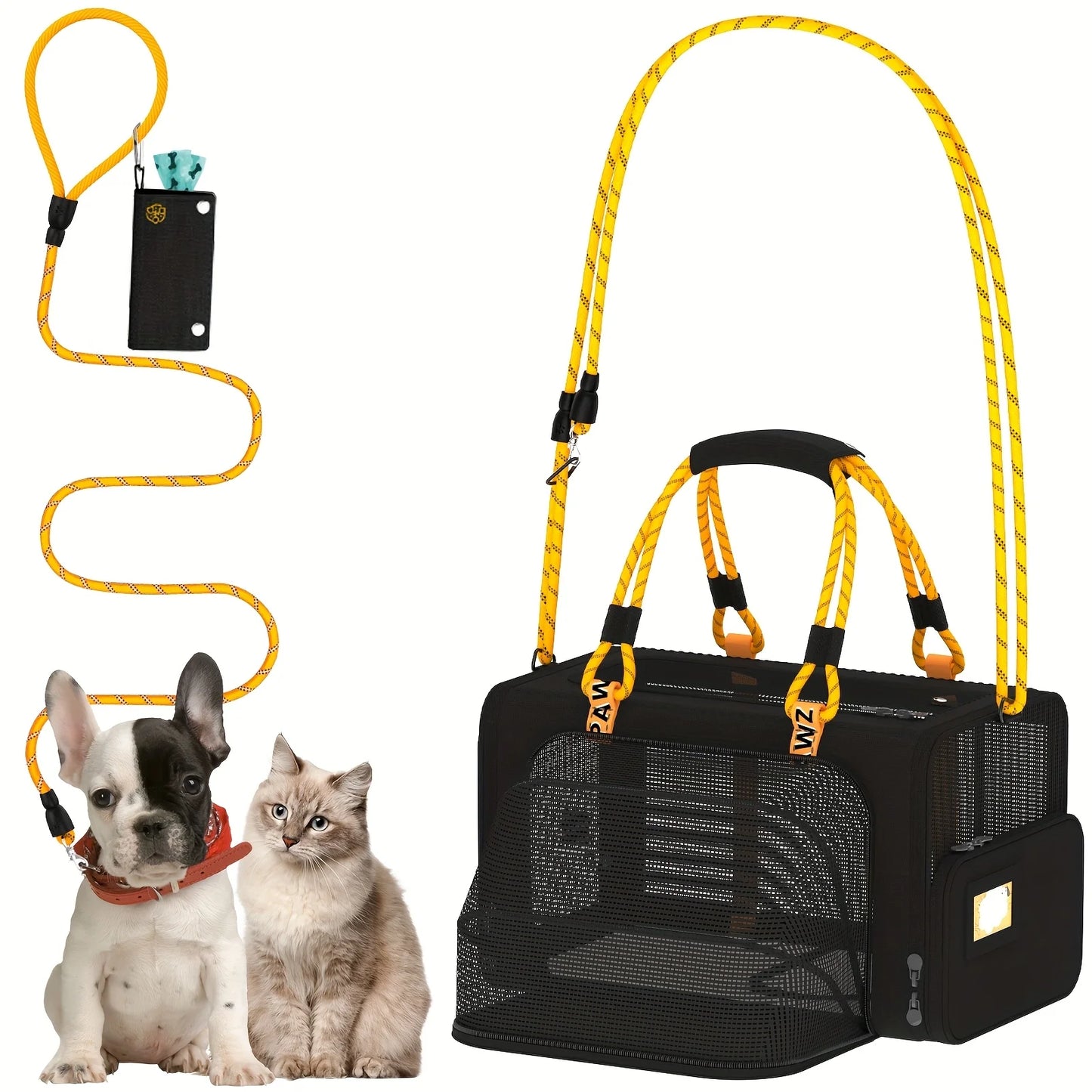 PAWZIDEA Expandable Cat Carrier With ID Card TSA Approved Under Seat
