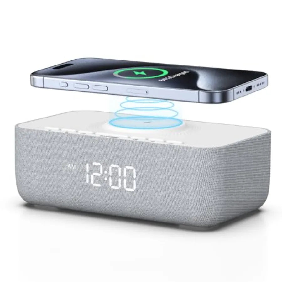 15W Magnetic Wireless Charging Alarm Clock With Noise Machine