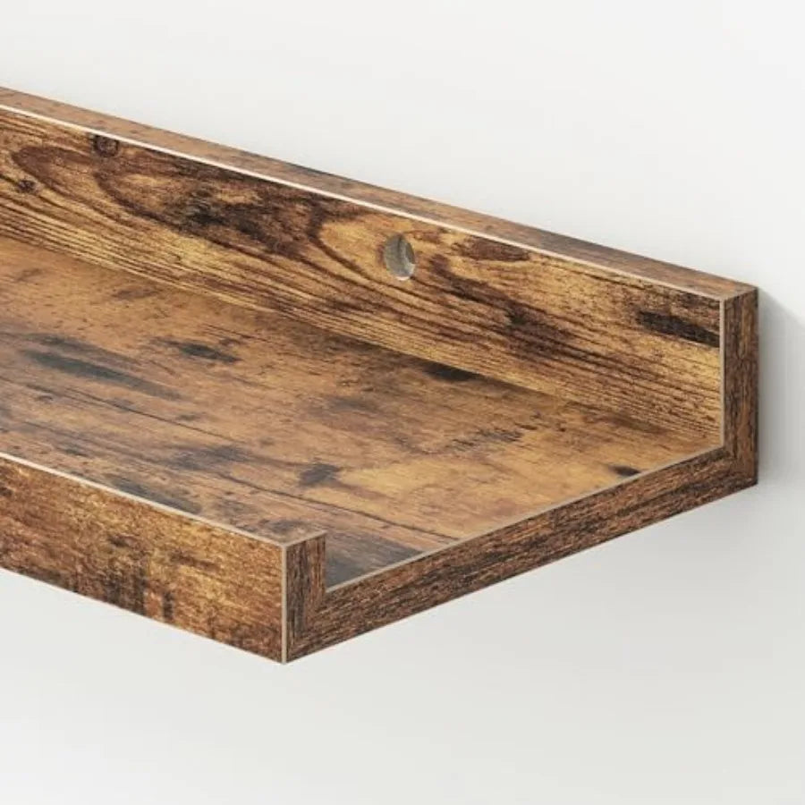 Floating Picture Ledge Shelves Of 4 With Lip For Wall