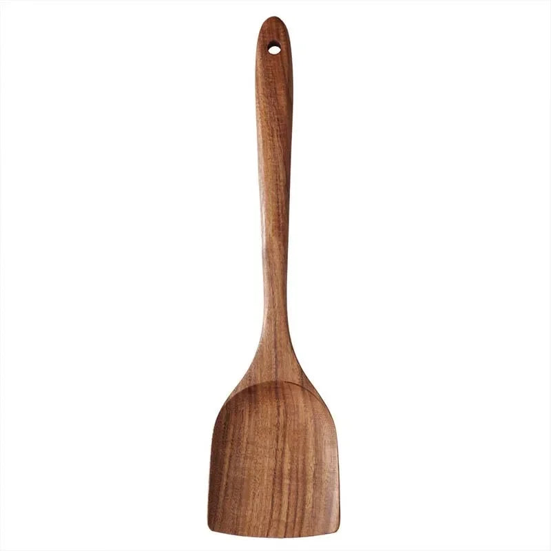 Wood Kitchen Utensil Set Spatula Spoon Fork Stirring Tools