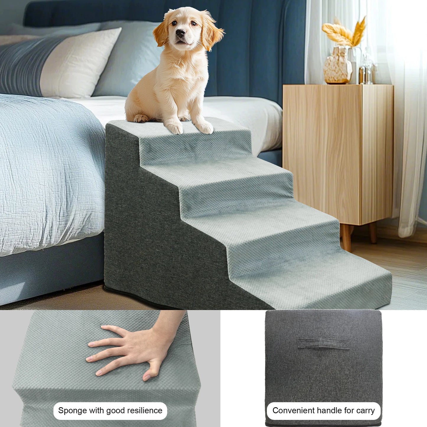 Pet Dog Stairs Ramp With High Density Foam for Puppies