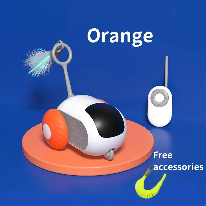 Pet Remote Control Feather Teaser Car Toy Rechargeable Obstacle Avoidance