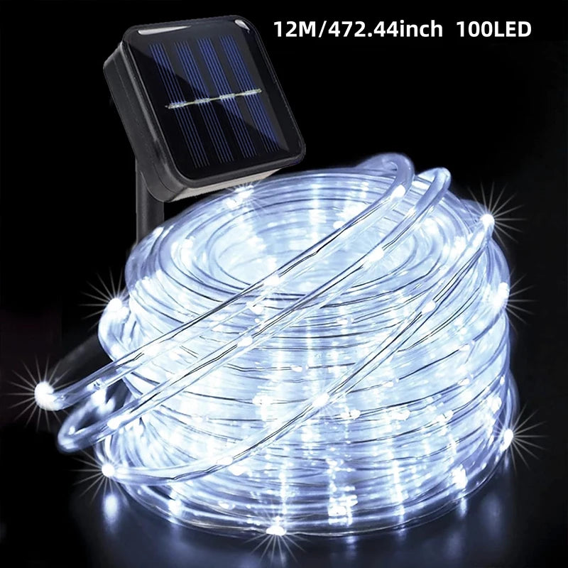 Peach Forest Solar LED Tube Light 100LED Rope String Light