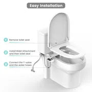 Dual Nozzle Bidet Attachment for Toilet With Adjustable Water Pressure