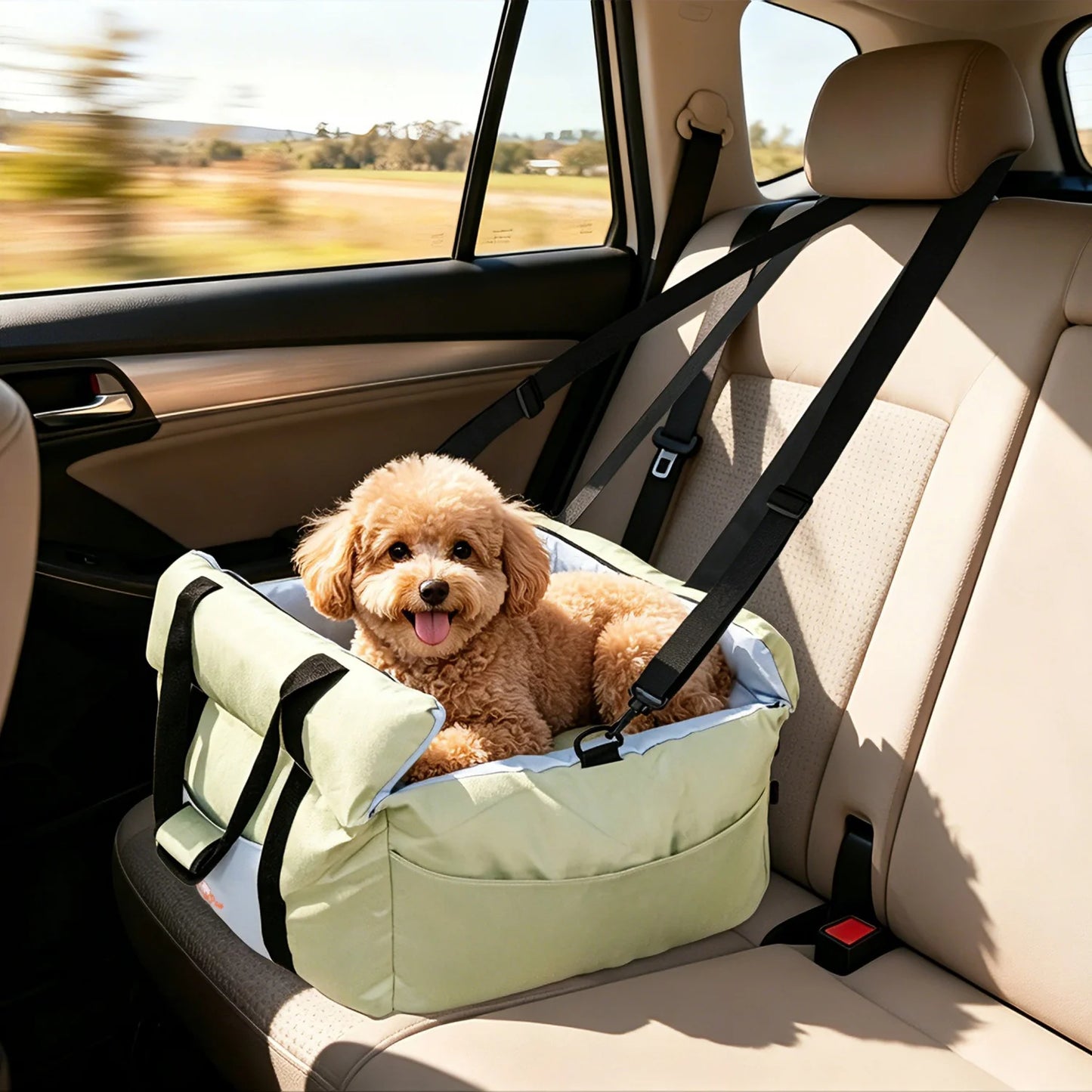 BINGOPAW Dog Car Seat Booster Carrier With Safety Belt