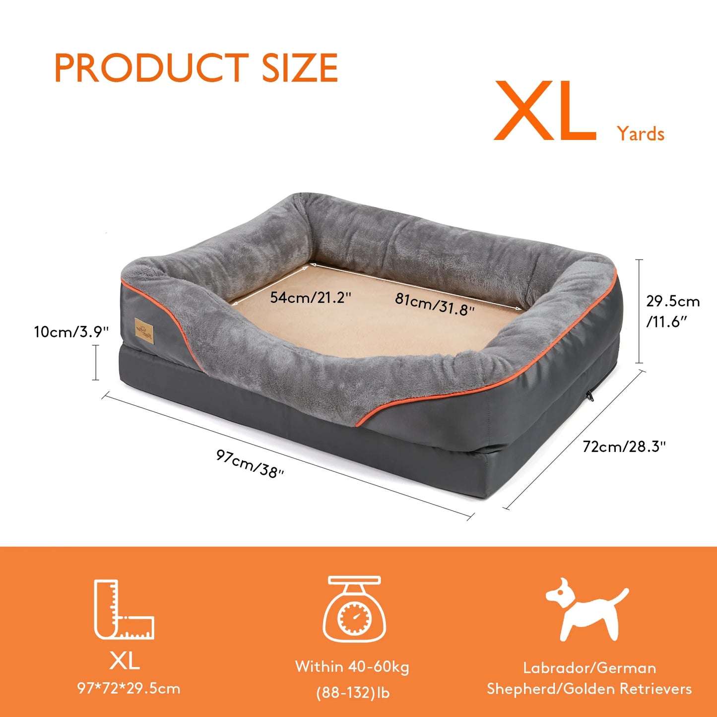 BINGOPAW Removable Washable Cover Dog Bed With Anti Allergy Fleece