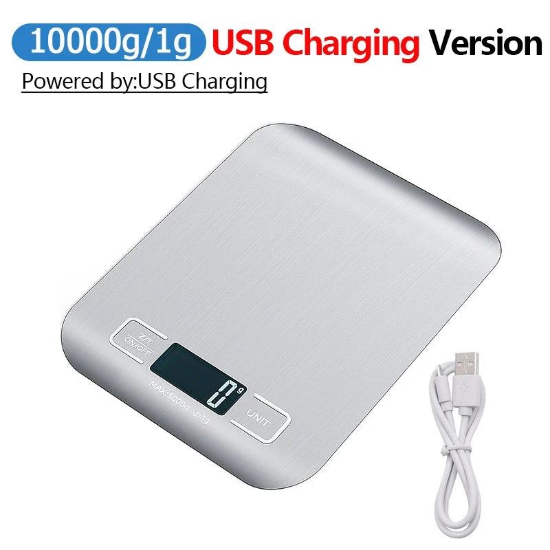 Digital Kitchen Scale LCD Display Stainless Steel Electronic Baking Tools