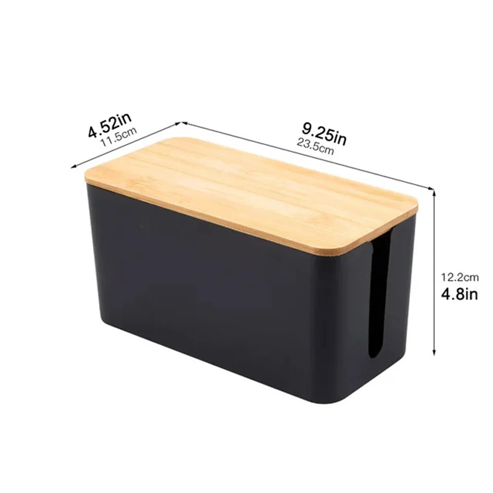 Wire Storage Box Cable Organizer Plastic Bamboo Junction Box