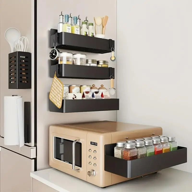 Magnetic Spice Rack for Refrigerator Kitchen Organizer