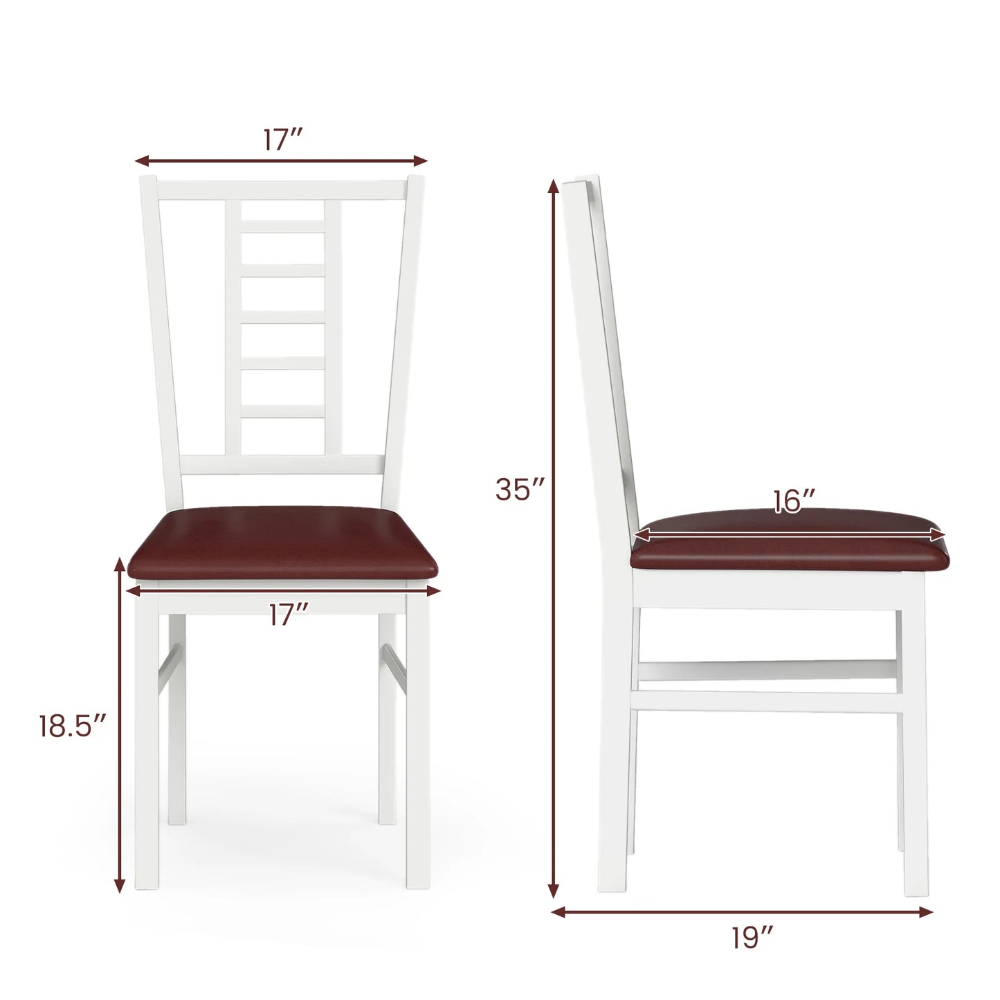 HOMASIS Wooden Dining Chairs With Rubber Wood Frame