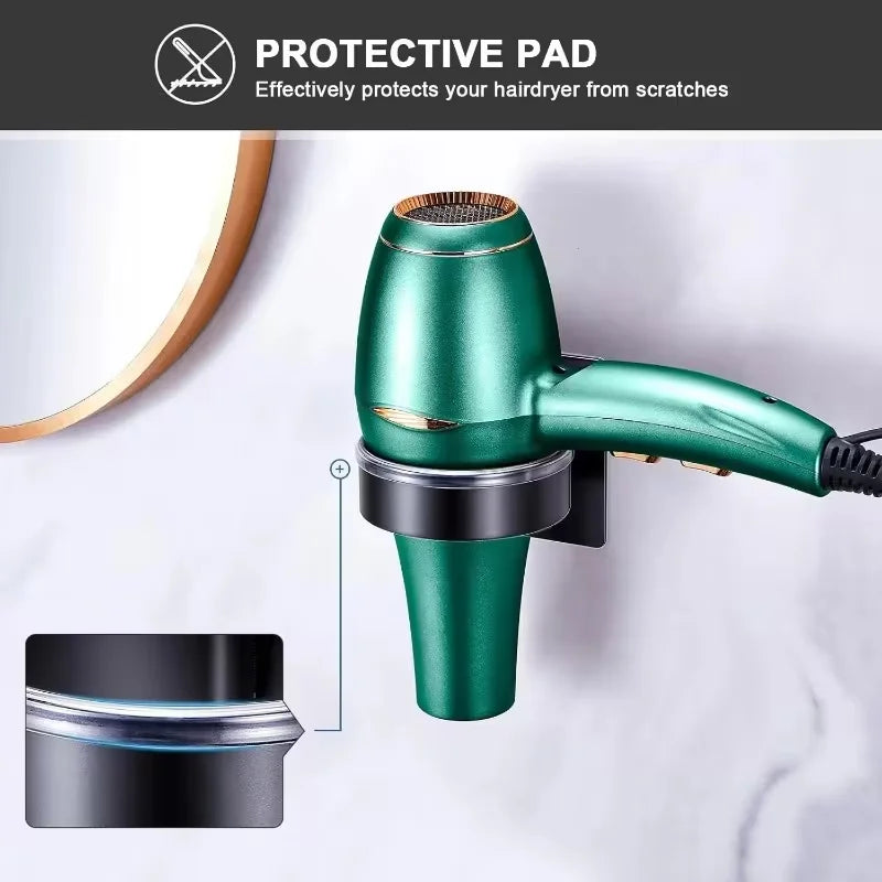 Durable Metal Wall Mounted Hair Dryer And Flat Iron Rack