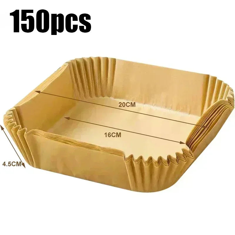 Square Silicone Air Fryer Liners Disposable Nonstick 50 100 Pack