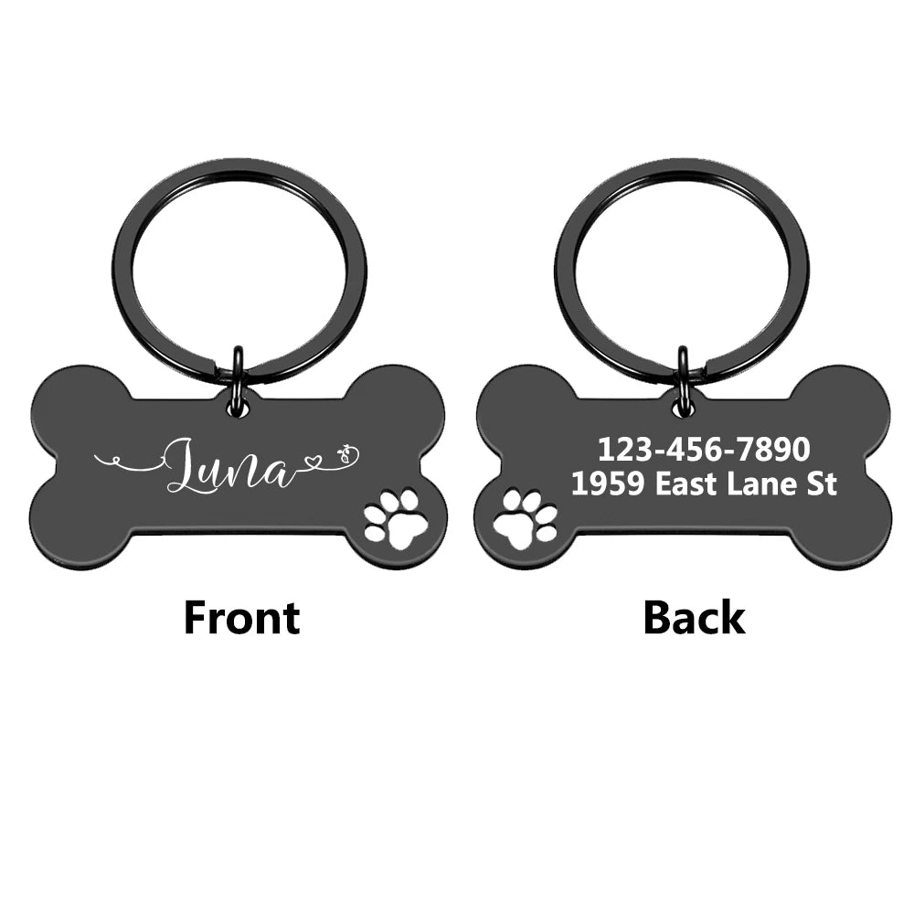 Custom Love Wave Dog Tag For Pet ID Collar Personalizable