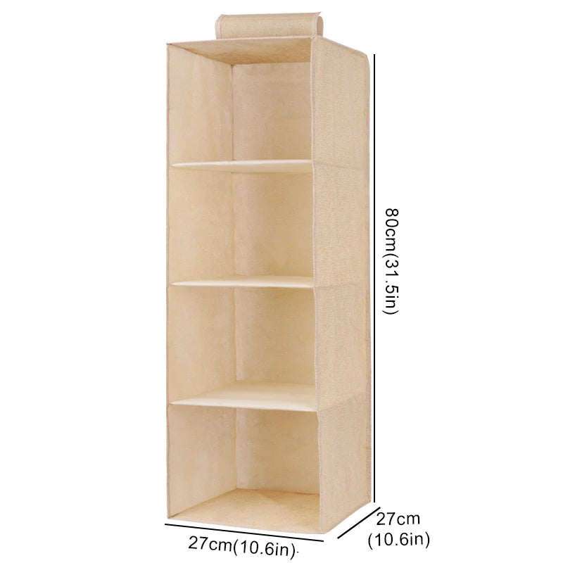 Cotton Linen Hanging Closet Organizer Wardrobe Drawers