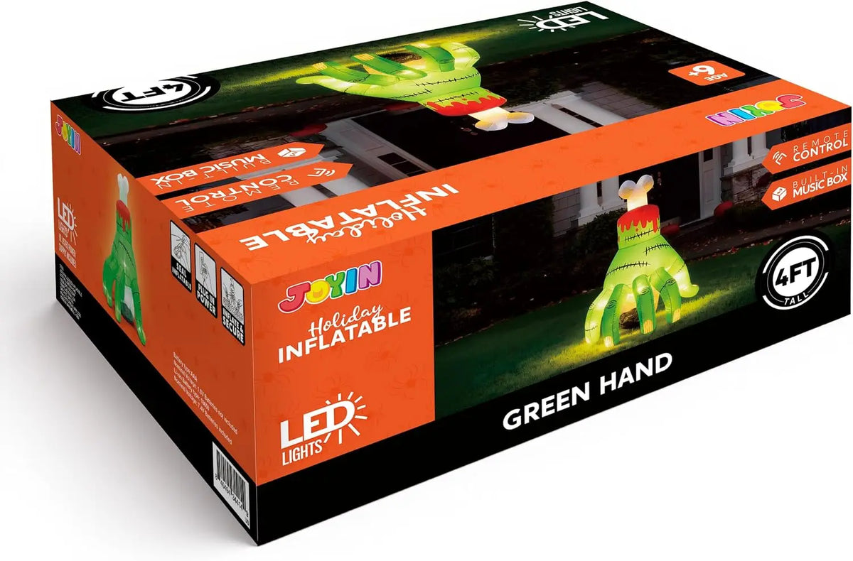 Joyfy Halloween Inflatable Zombie Hand With LED Lights And Music