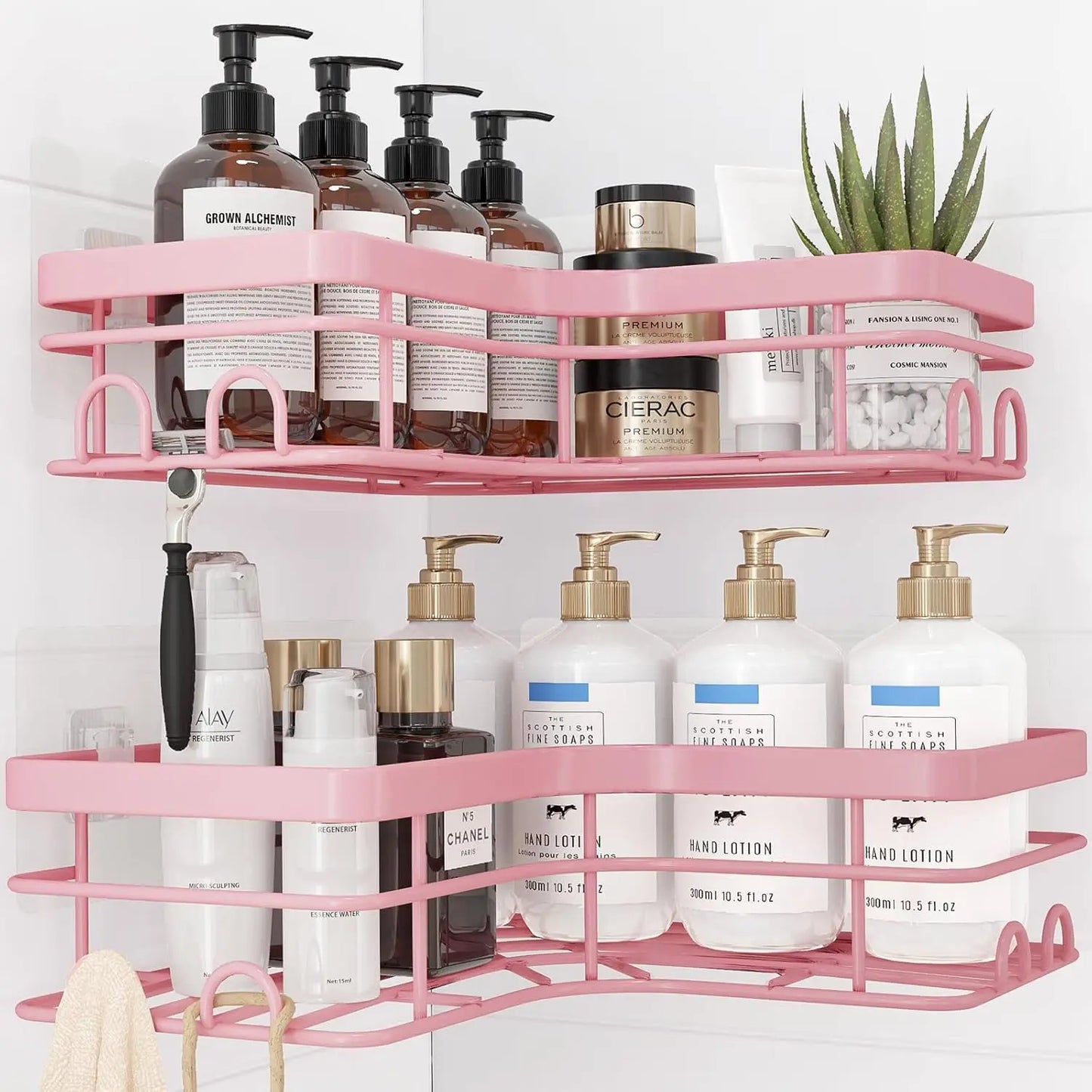 Corner Shower Caddy 2 Pack Adhesive Stainless Steel Shelves