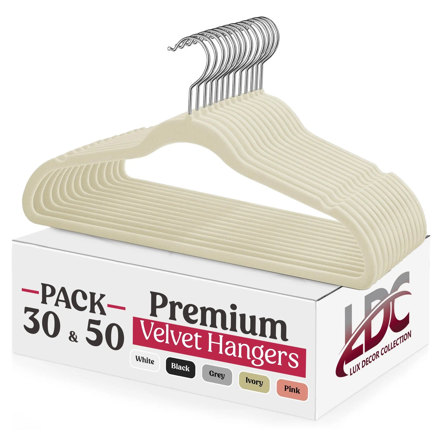 Lux Decor Velvet Hangers Non Slip Heavy Duty Swivel Hook