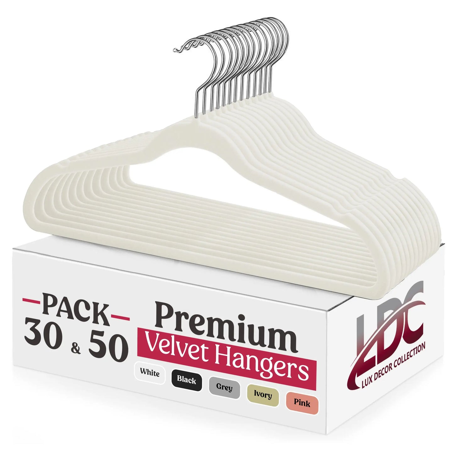 Lux Decor Velvet Hangers Non Slip Heavy Duty Swivel Hook