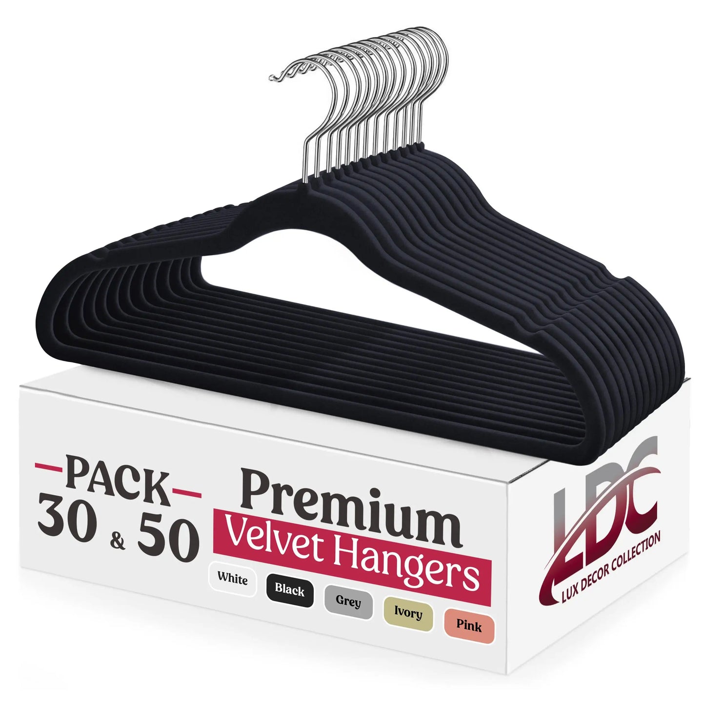 Lux Decor Velvet Hangers Non Slip Heavy Duty Swivel Hook