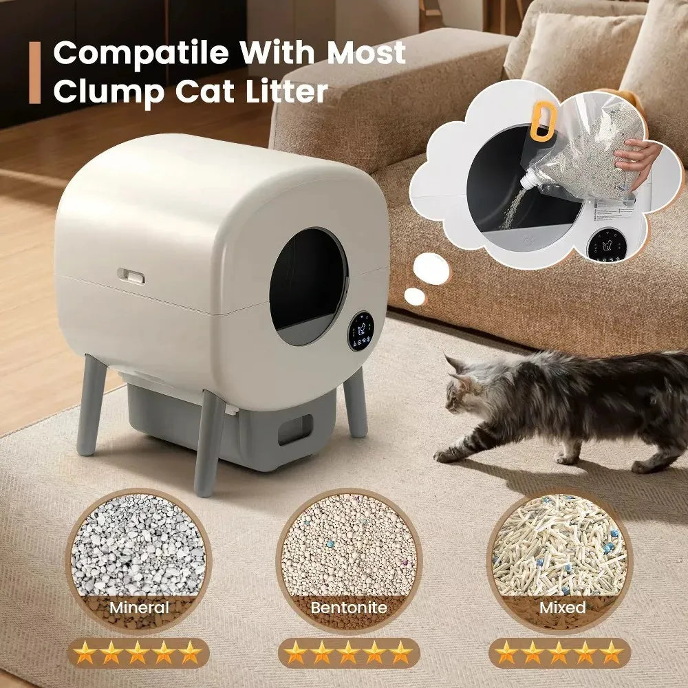 Automatic Self-Cleaning Cat Litter Box With App Control