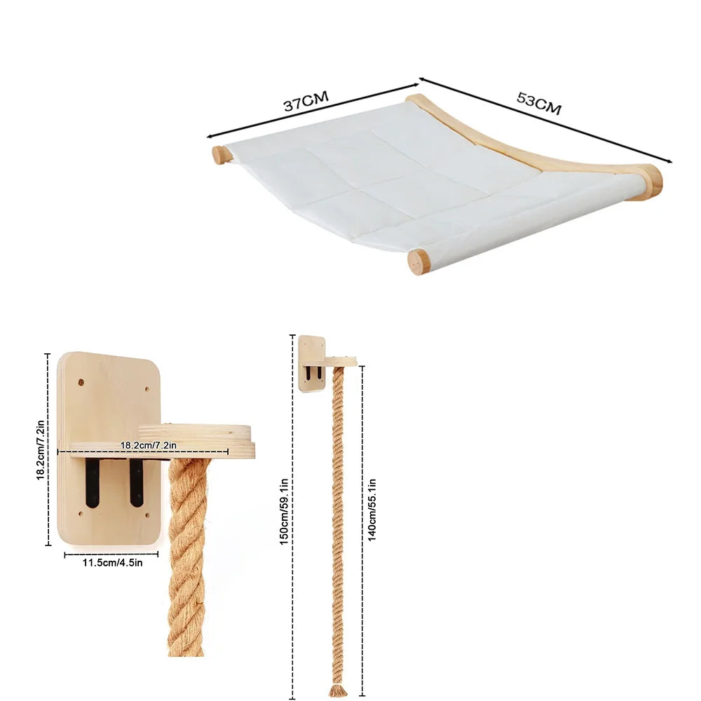 CWV Wall Mounted Cat Hammock Kit With Multi Level Perches