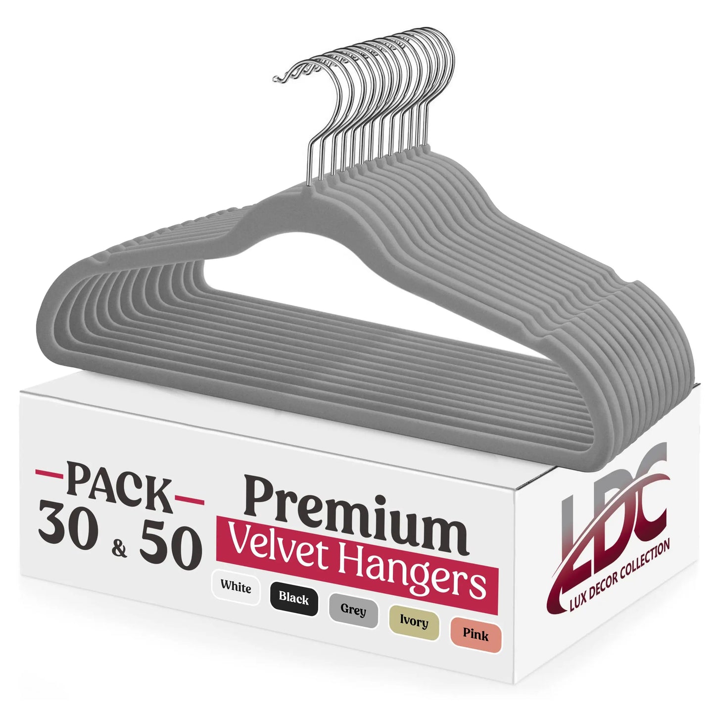 Lux Decor Velvet Hangers Non Slip Heavy Duty Swivel Hook