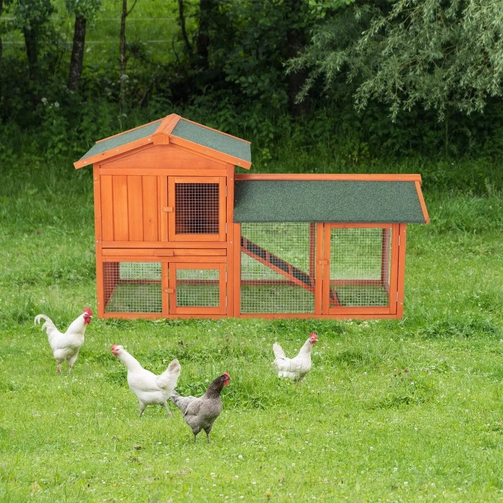 Wooden Chicken Coop Hen House Poultry Hutch With Nesting Box