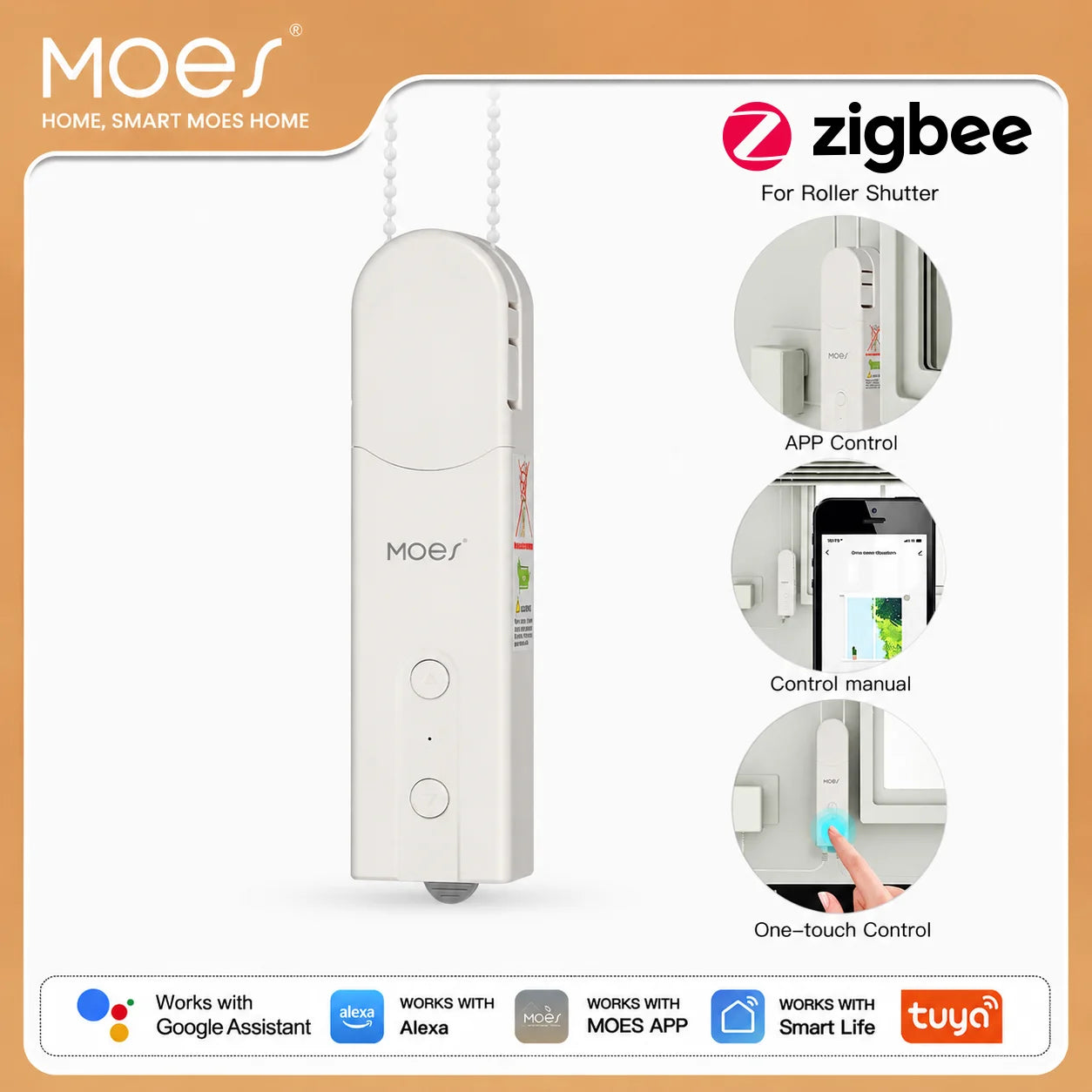 MOES ZigBee Motorized Roller Blinds Hub Alexa Tuya