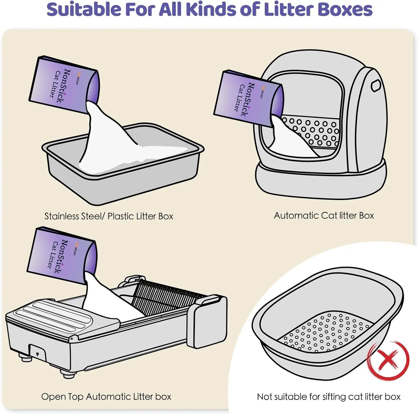 EZSKUUP Nonstick Cassava Cat Litter For Automatic Litter Boxes