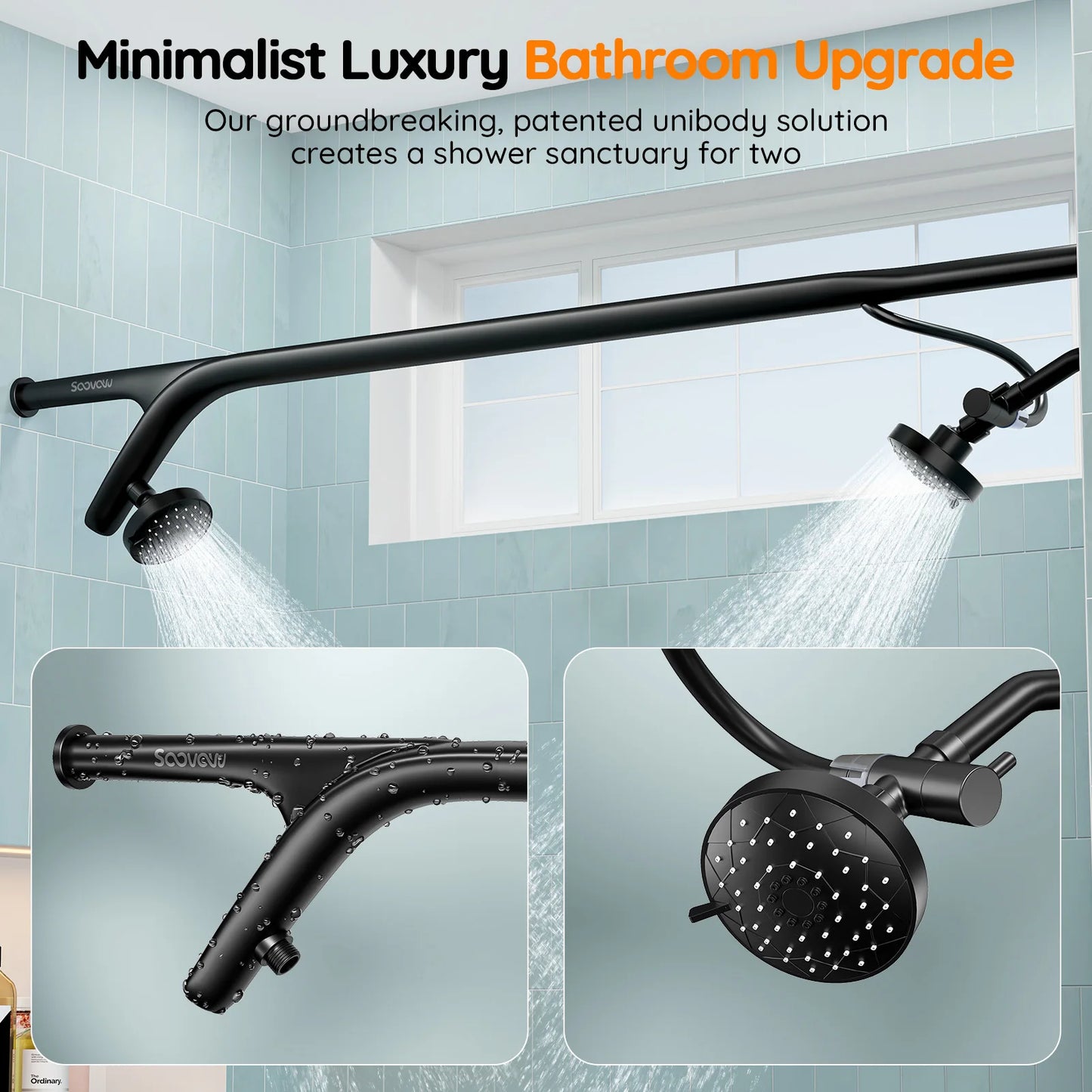 Tandem Shower Head For Couples Dual Shower Head System