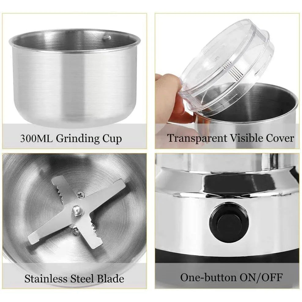 Multi Purpose Electric Grinder With Four Edged Blade For Coffee