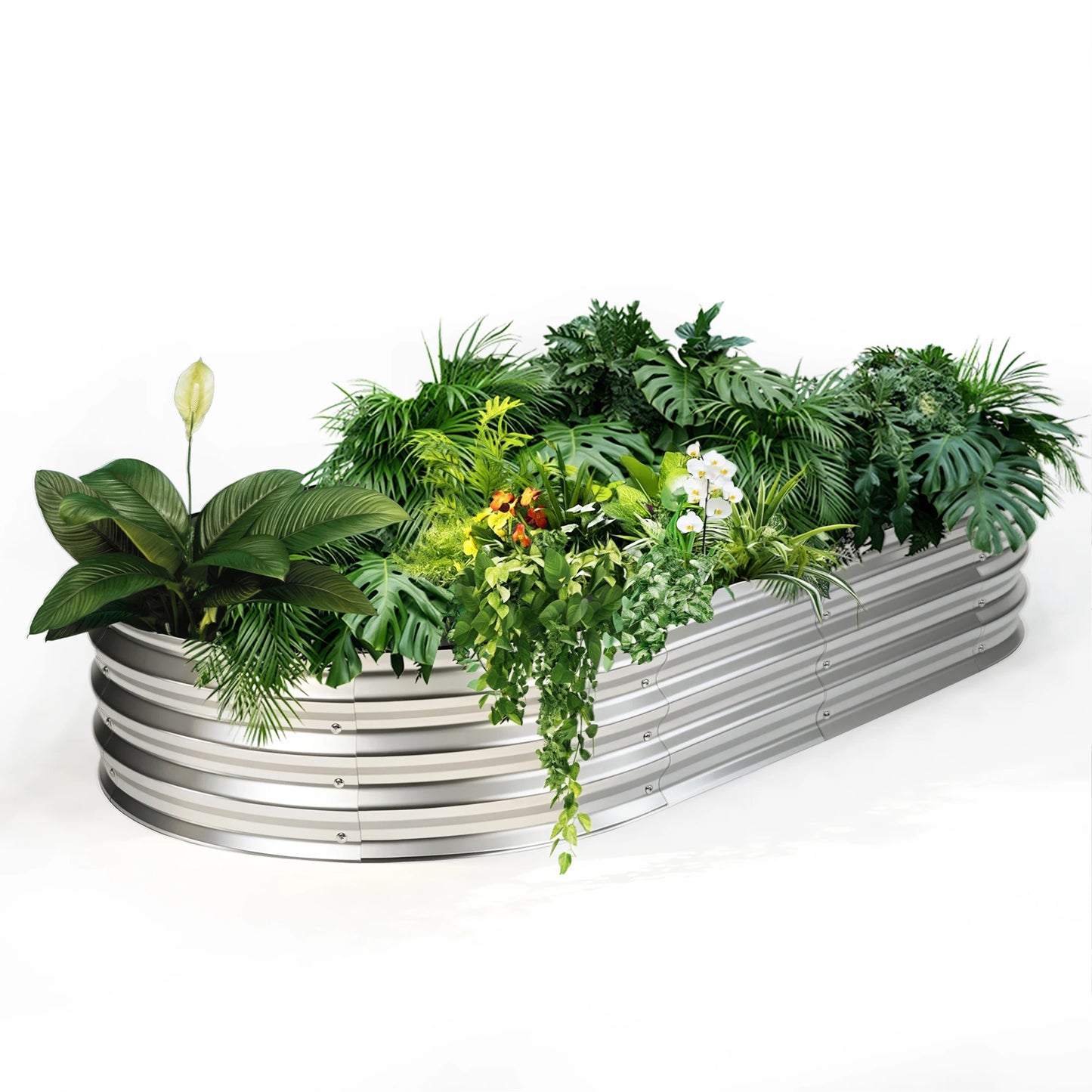 JHK Outdoor Metal Planter Box Raised Garden Bed For Backyard