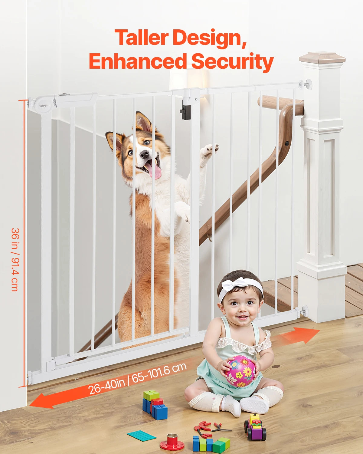 SucceBuy Baby Gate Pressure Mount Walk Through Child Fence