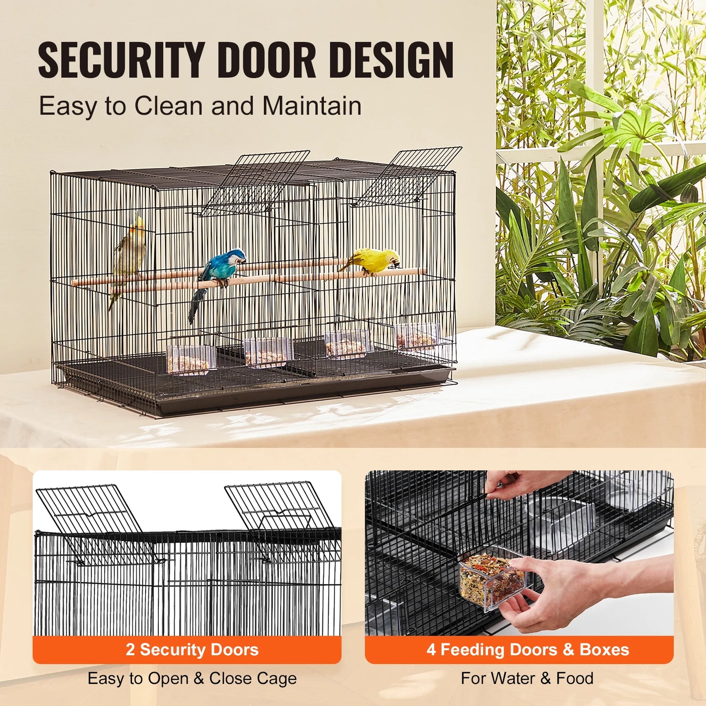 SucceBuy Stackable Divider Bird Cage With Travel Handle For Birds