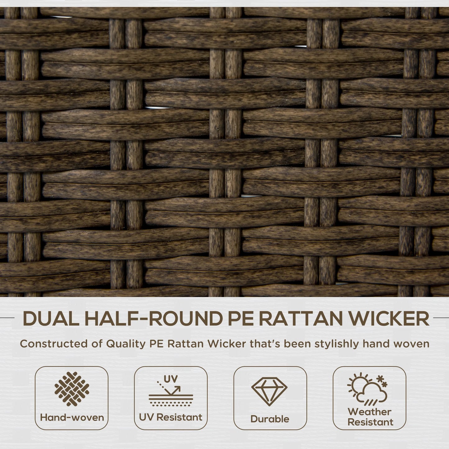 Outdoor Wicker Patio Furniture Set With Table And Four Seats