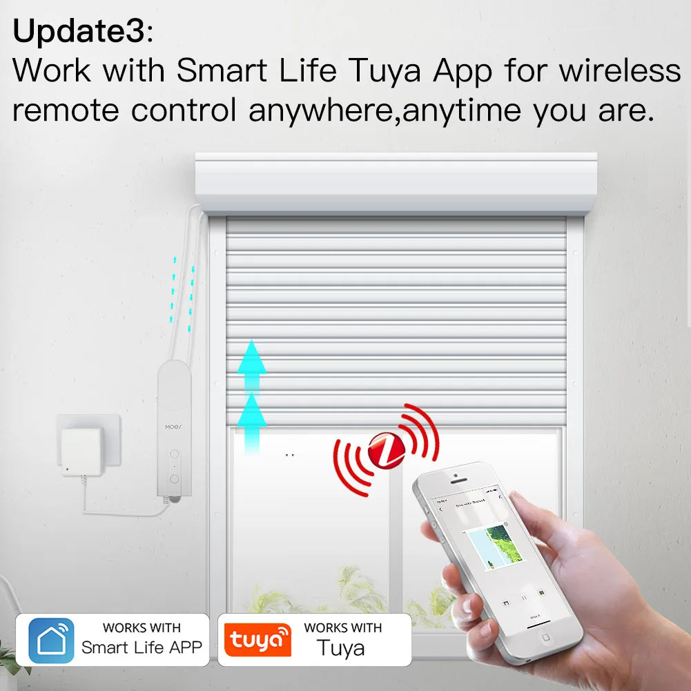 MOES ZigBee Motorized Roller Blinds Hub Alexa Tuya