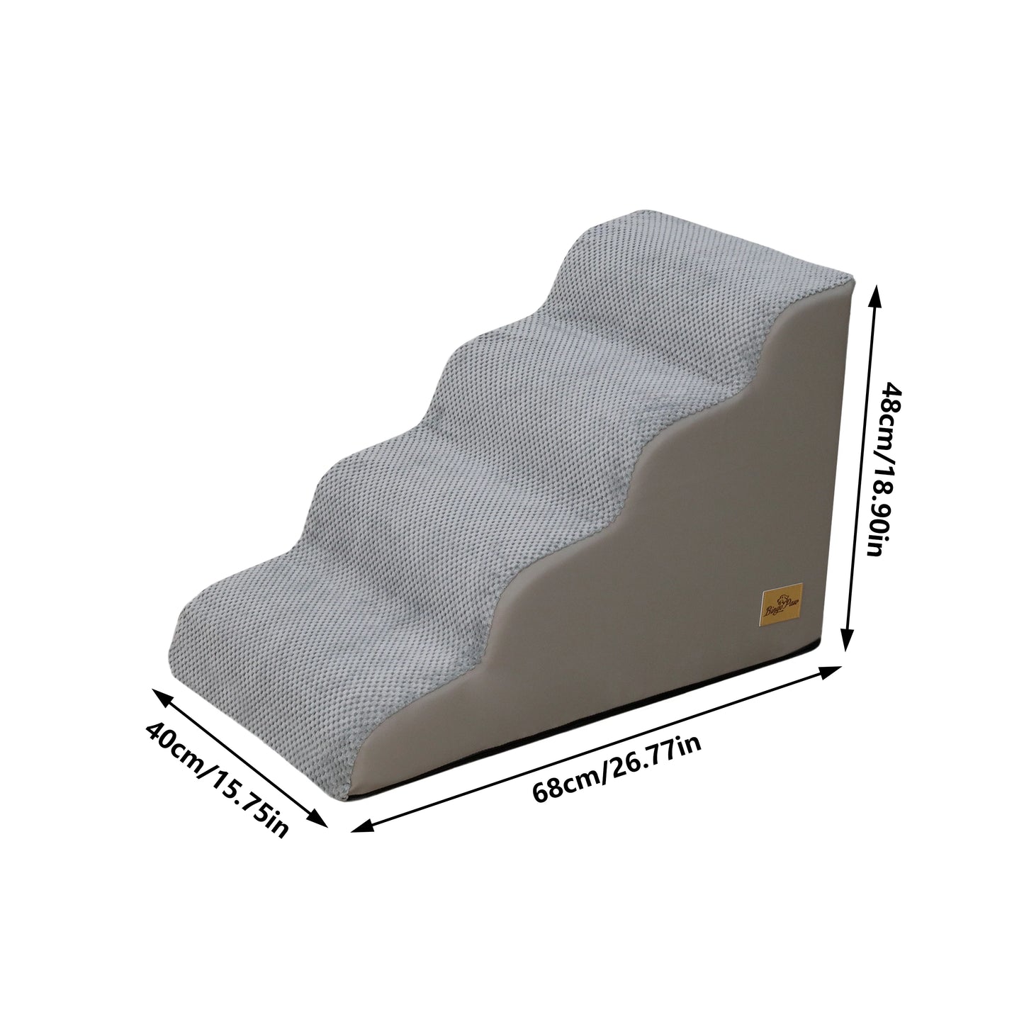 3 To 5 Step Curved Dog Stairs With Removable Cover