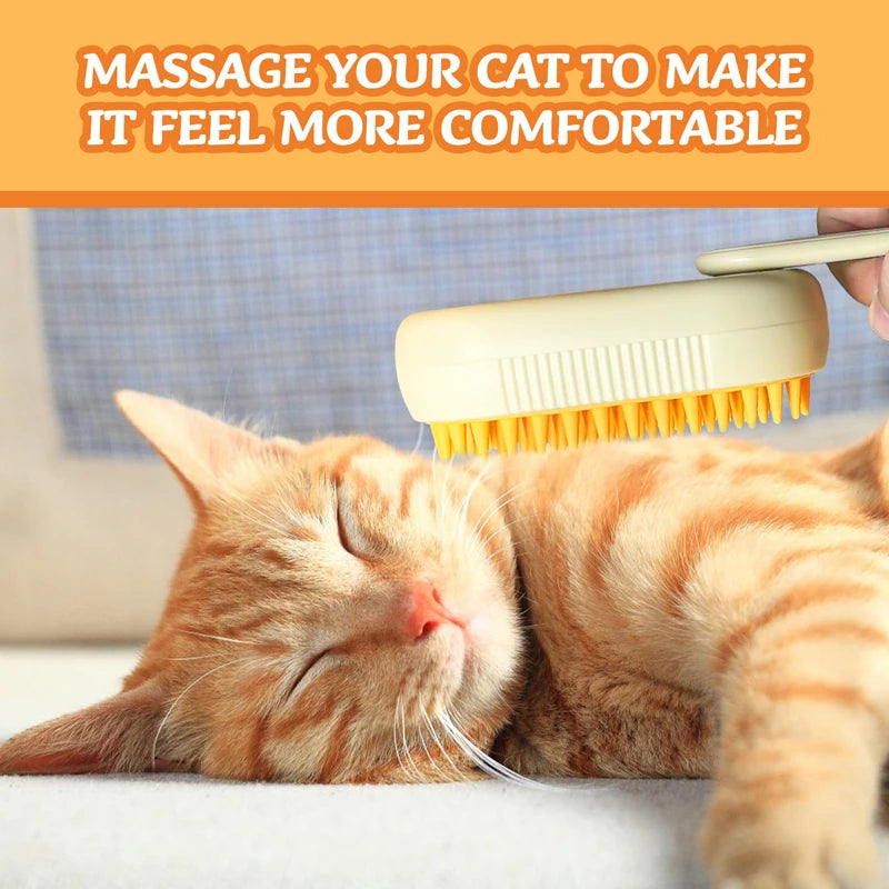 Cat Steam Brush Comb 3in1 Pet Grooming And Hair Care