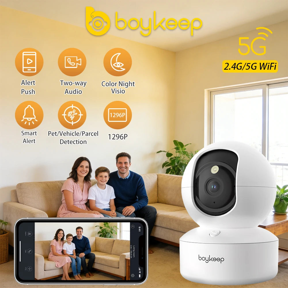 BoyKeep 2K Smart WiFi Indoor Security Camera With 360 PTZ