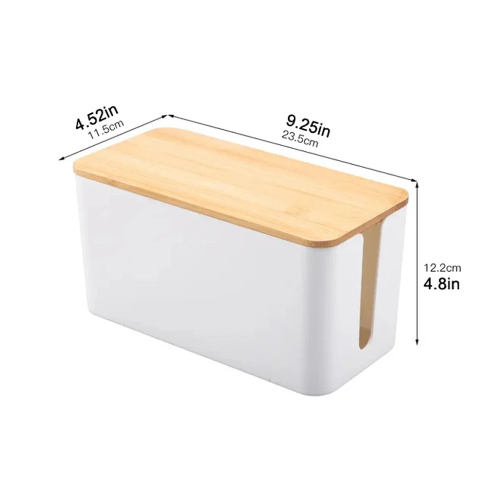 Wire Storage Box Cable Organizer Plastic Bamboo Junction Box