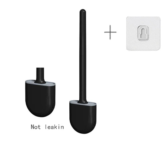 Hanging Silicone Toilet Brush With Long Handle And Quick Dry