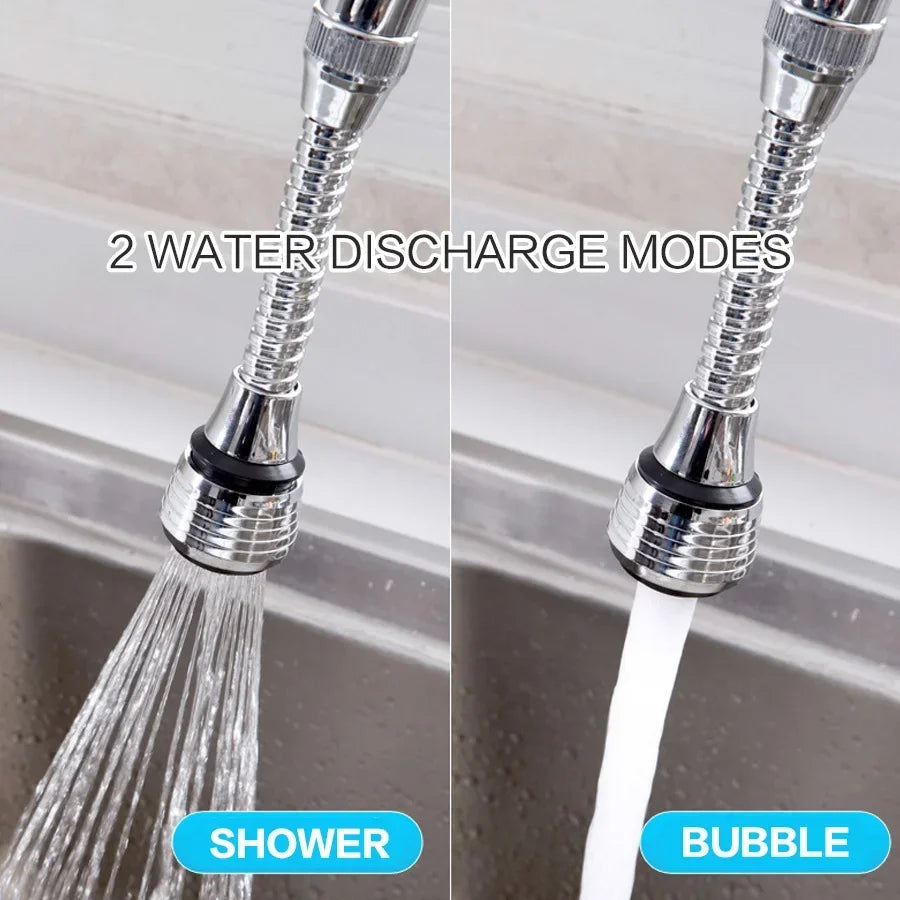Stainless Steel Kitchen Faucet Sprinkler Water Saving Extender Rotating Spray
