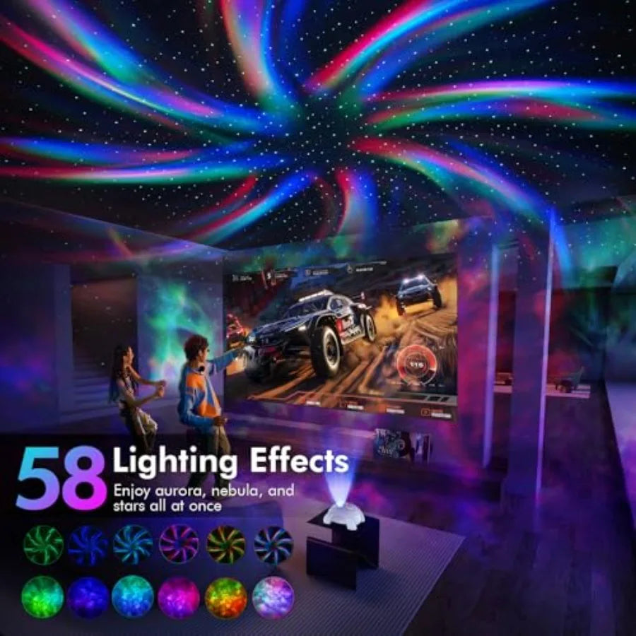 Dual Lens Galaxy Projector With Starlight Show And Bluetooth Speaker