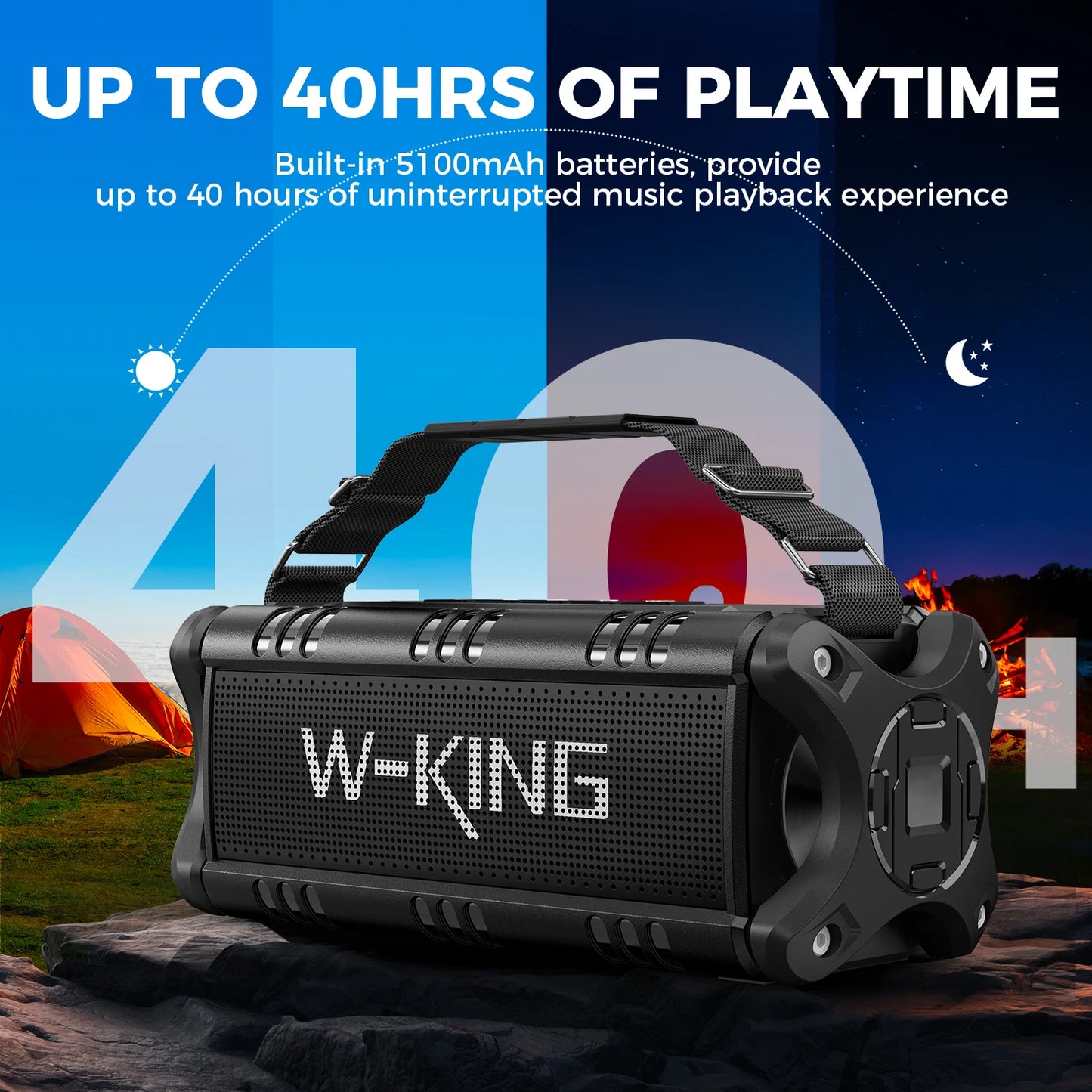 W-King D8 Bluetooth Speaker 50W RMS IPX6 Waterproof