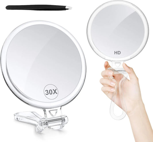 Portable Travel Mirror With Double-Sided Magnification For Makeup