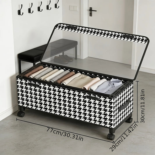 Under Bed Storage Box With Adjustable Metal Frame Transparent Dustproof